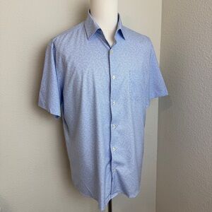 Peter Millar 100% polyester button up short sleeve shirt | Men’s L